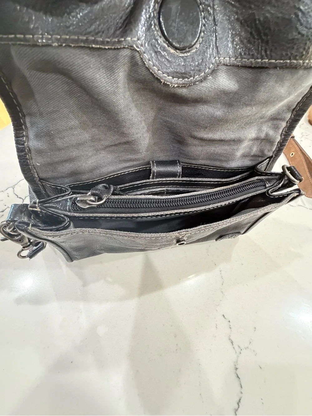 Bed Stu Black Leather Wristlet Clutch Wallet
